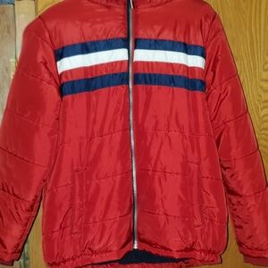 Tommy Hilfiger Red and Navy Puffer Jacket